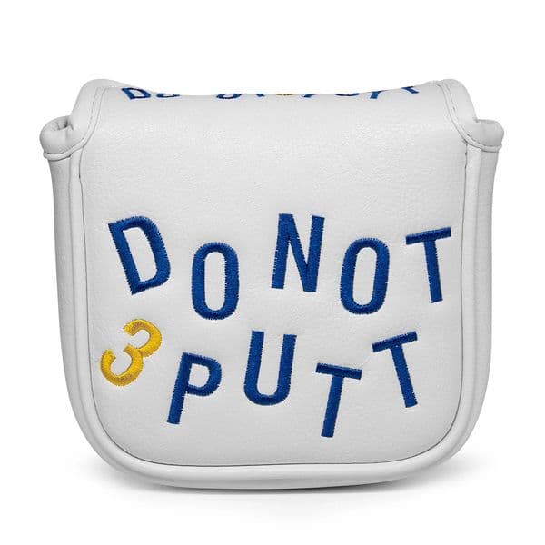 Golf Blade Mallet Putter Cover DO NOT 3PUTT Elegant Embroidery White Premium Leather Golf for Mallet Headcover with Magnetic 250917BJ