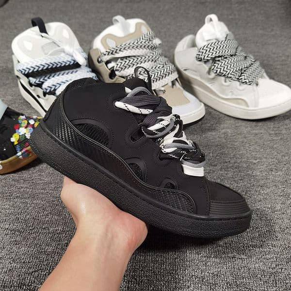 New Designer shoes for mens curb Luxury sneakers Platform Casual sneaker mesh woven lace-up men shoe womens leather nappa calfskin curbs men women Trainers size 35-46