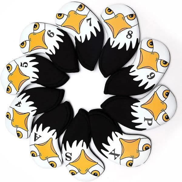 10pcs Eagle Pattern Neoprene Golf Club Iron Head covers cover set Headcovers Protect Case Perfect your golf club out of Damage 250917BJ