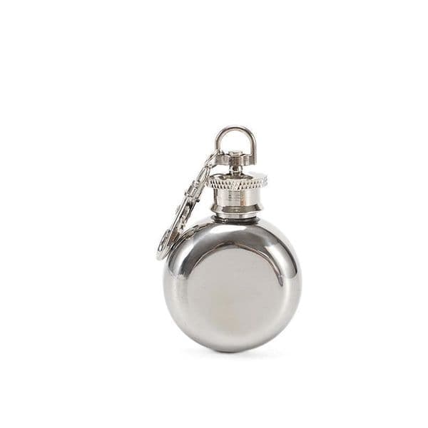 1oz 28ml Mini Stainless Steel Round Hip Flask Liquor Alcohol Whiskey Wine Pot Small Flasks with Keychain Drinkware Silver