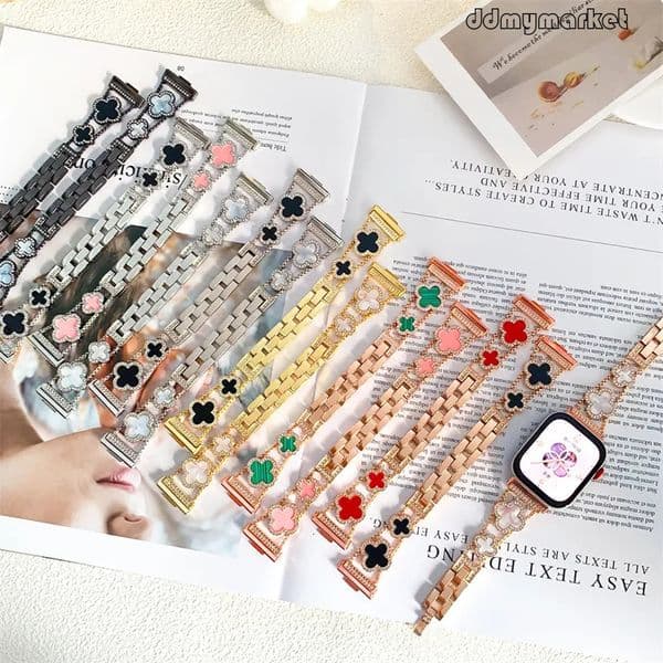 2026 New New Elegant Clover Metal Band Apple Watch - Stylish Replacement Strap outdoor For Series 1-10 & Outdoor Ultra 1/2 Ddmymarket Free Shipping Shipping