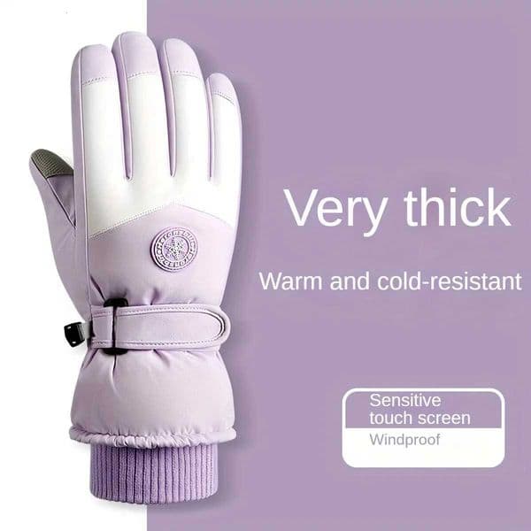 Autumn and winter womens gloves touch screen windproof and warm riding snow play mens and womens warm gloves Z250917