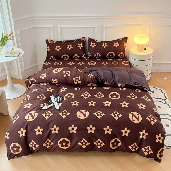 Aloe Vera 4-Piece Brushed Cotton Bed Sheet Quilt Cover Four-Piece Student Dormitory Cartoon Three-Piece Set