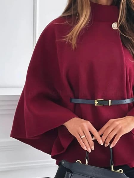 Creative n short cape jacket for women stylish and casual featuring buttonless belt free with batwing sleeves 250917
