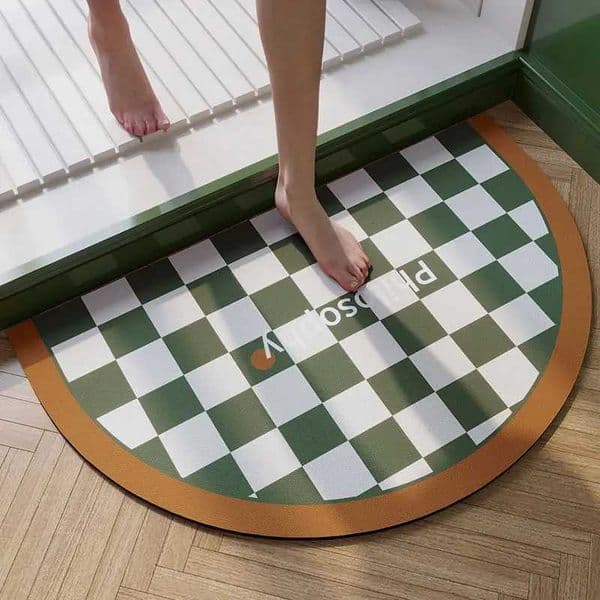 Diatom mud cushion bathroom floor mat door absorbent mat toilet bathroom toilet semicircular arc nonslip mat foot pad Z250917