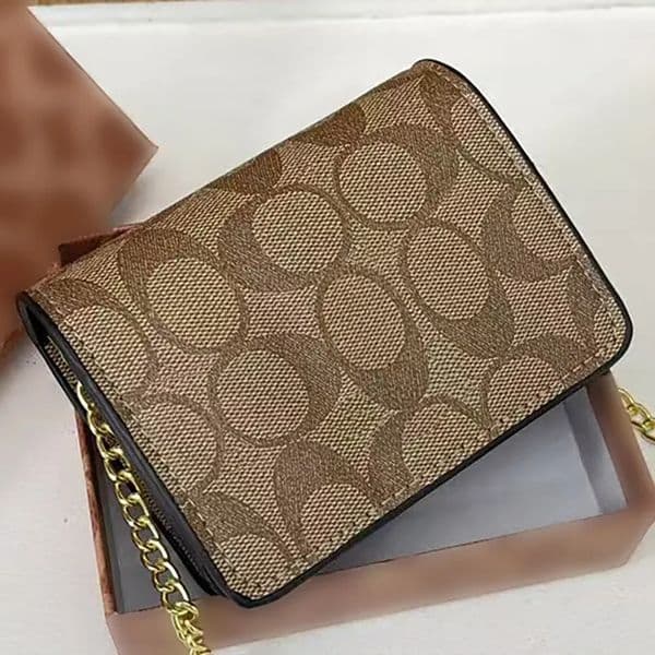 Wallet Designer Bag card holder Classic Monogram Short-Length Cowhide Purse High-Quality Women's Handbag Trifokd Wallet 10
