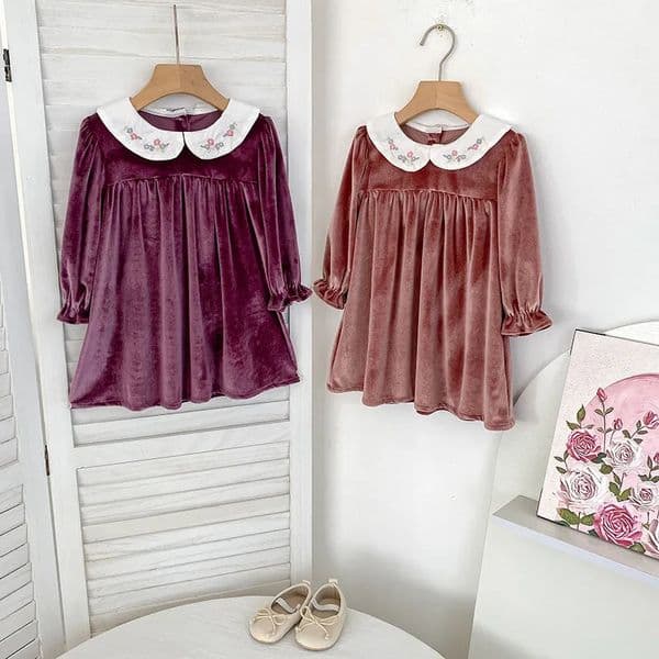 Autumn Baby Girl Clothes Embroidery Christmas Party Dress Costume 16Yrs Toddler Girl Birthday Kids Clothing Christmas Dresses 250917BJ