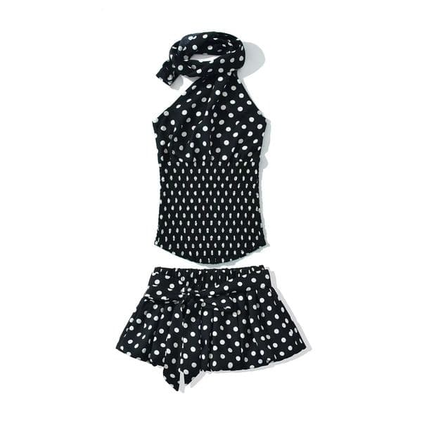 UNIZERA Womens Pants and Skirt Set with Bareback Wave Point Hanging Neck Style Spring 250917BJ