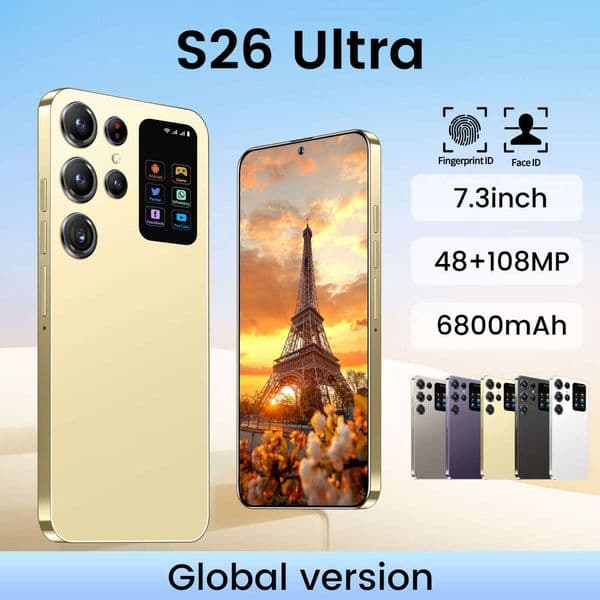 2025 HOT S26 Ultra 7 3HD Global Edition Original Smart Dual Card 6800mAh Battery Facial The phone case is used for Smartphone