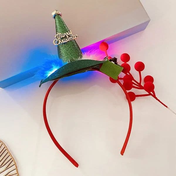 2026 Led Christmas Headband Light Up Elf Hair Band for Christmas Decoration Women Party Cosplay Pograph Prop Xmas Supplies 250917BJ
