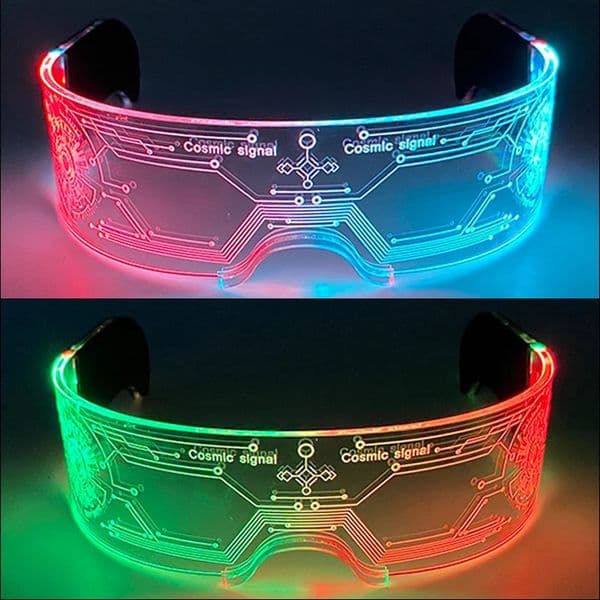 Acrylic LED Luminous Glasses Glow Party Glasses Neon Light Up Visor Eyeglasses DJ Bar Party Eyewear For Halloween Christmas 250917BJ