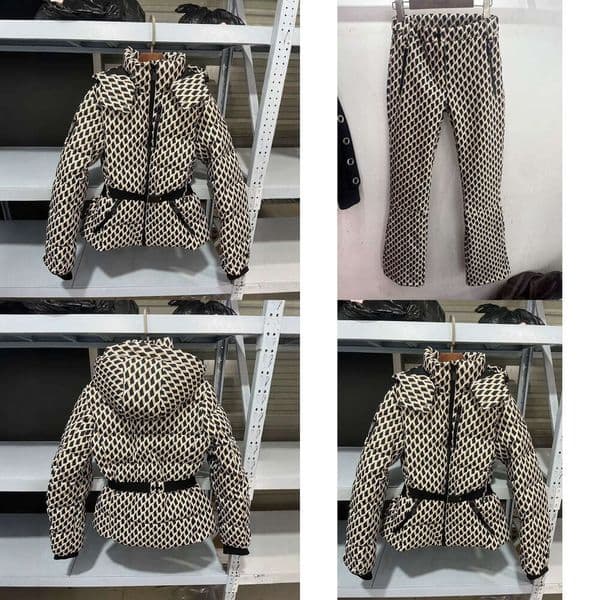 Women's Winter Hooded High Waist Padded Sport Parkas Coats with Belt Female Elegant Thick Warm Pockets Windproof Skiing Suits