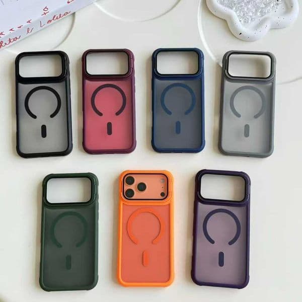 S26 Magnet Wireless Charging Holder Case For Samsung S25 Ultra S24 Plus S23 FE Huawei Mate 70 pro P70 Camera Bracket Hard PC Acrylic TPU Hybrid Skin Feel