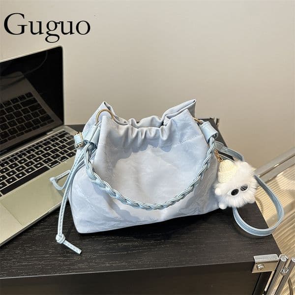 Guguo Free Shipping New Designer Bag Large Capacity Commuter Chain Shoulder Bag 2025 High Quality Fashion Women's Handbag Art Style Crossbody Bag