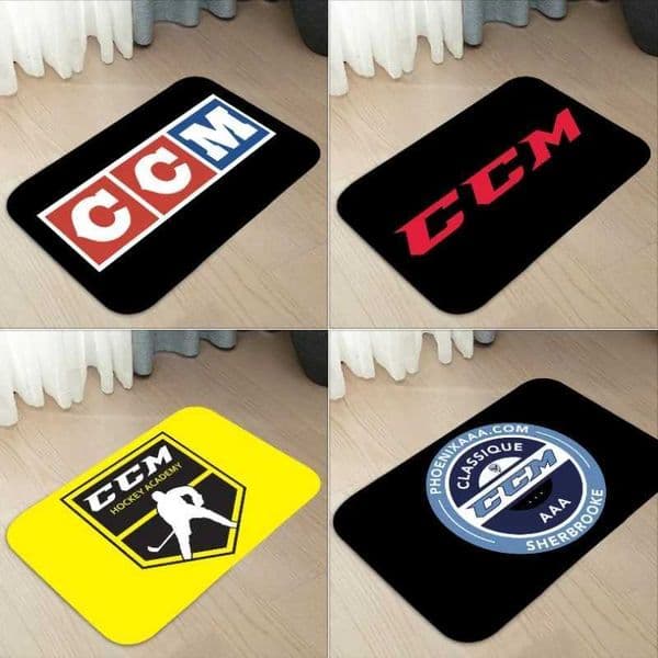 Soft Nonslip Flocked CCM Hockey Colour Sports Silhouette Mat Study Room Office Thin Decorative Rug Carpet Home Decoration Z250917