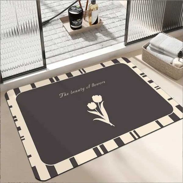 VIKAMA Printed Carpet Bathroom Absorbent Diatom Mud Floor Mat Door Mat Antislip Foot Mat Home Decoration Z250917