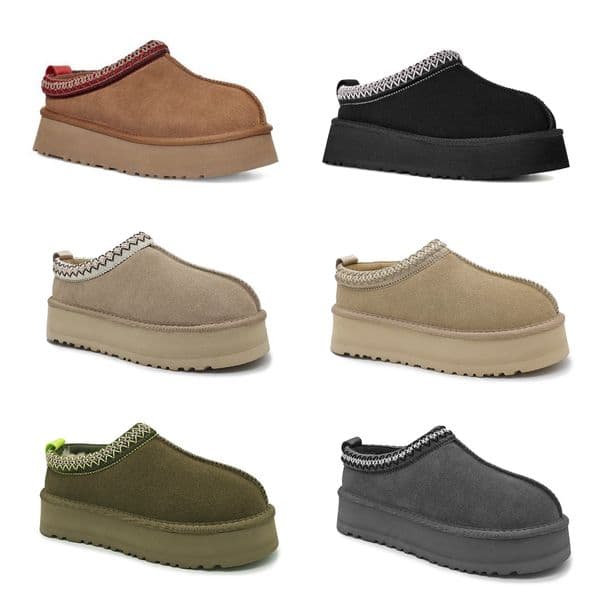 designer fluffy Tasman slipper platform Tazz slippers scuffs wool shoes sheepskin fur leather womens snow boots casual women goutside sliders leather boot