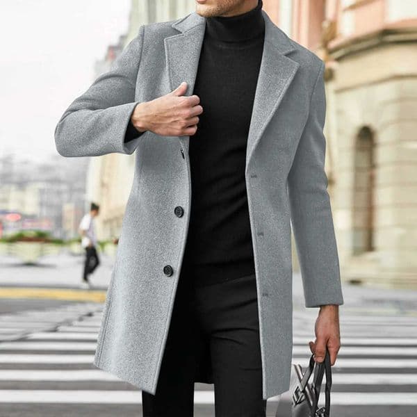 Men Slim Winter Woolen Jacket Slim Fit Lapel Long Sleeve Padded Outerwears Vintage Thicken Trench Coat For Men Winter Jacket Z250918