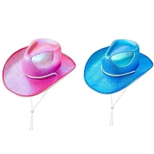 Cowboy LED Flash - Holographic Electric Glowing Fiber Neon Flash Space Cowgirl Hat, suitable for Halloween costume party accessories and Christmas