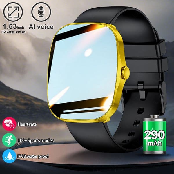 LIGE universal smartwatch wireless call, music control, step counting, heart rate monitoring, multi-functional sports watch, IP68 water resistance
