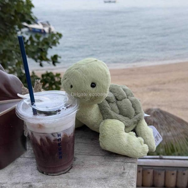 Movies & TV Plush toy Internet Celebrity Cream Turtle Plush Toy Cute Little Turtle Childrens Plush Toy Cartoon Animal Pillow Cushion