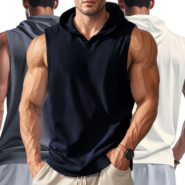 Gym Solid Color Mens Tank Tops Vest Sleeveless Tees For Male Hooded Man Vests Tops Hip Hop Men Tank Top T shirt 250918BJ