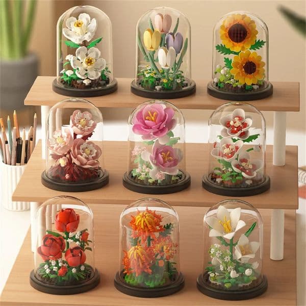 Eternal Flower Bouquet Bonsai Potted Plant Micro Building Blocks Model Home Decoration Toy For Kid Birthday Gift 250917BJ
