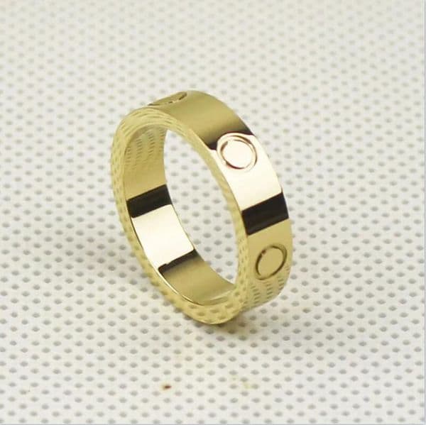 4/5/6mm titanium steel Alloy silver screw ring mens and womens rose gold fashion jewelry designer luxury couple promise Never fade Not allergic wedding rings