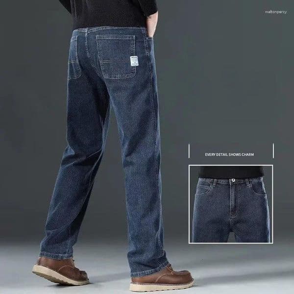Men's Jeans Male Zip Button Vintage Simplicity Thin 2025 Summer Business Casual Fashion Straight Versatile Denim Pants