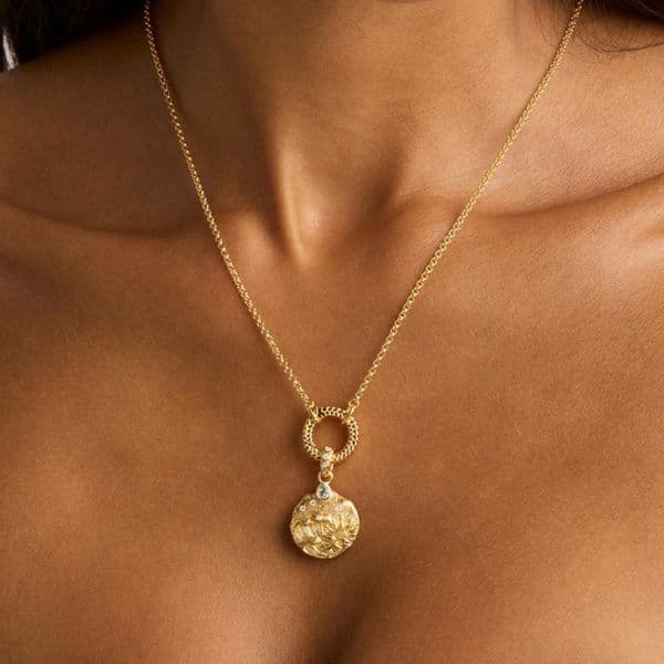 Beach Wave Pendant Ins Style Niche Pearl Ocean Necklace Gold-Plated Color Retention