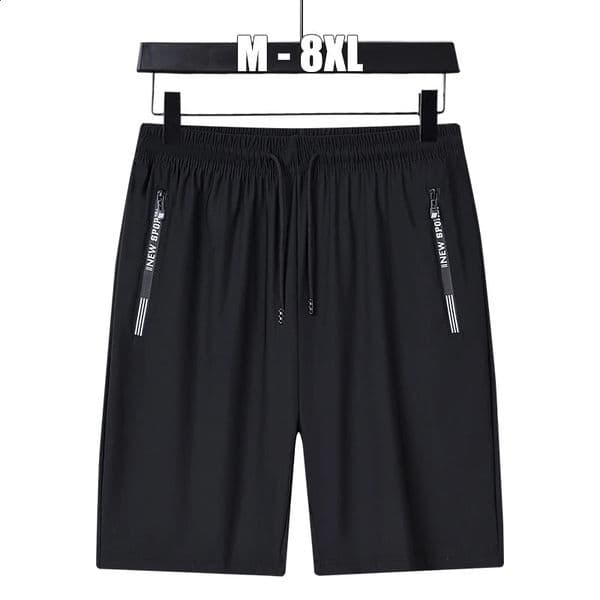 Summer Shorts Gym Fitness Men Plus Size Casual 6XL 7XL 8XL Big Ice Silk Stretchy Beach Breathable 250918BJ