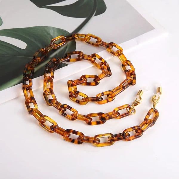 Lemegeton Fashion Leopard Acrylic Glasses Chain Face Mask Lanyard Chains for Women Men Neck Holder Sunglasses Straps Cord Gift 250918BJ