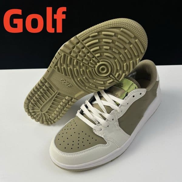 1S Neutral Olive Golf Casual Shoes Golf Basketball Shoes genuine leather Sneaker outdoor sports shoes