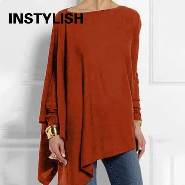 Cotton Irregular Womens Tops And Blouses Casual O Neck Long Sleeve Top Female Tunic Autumn Plus Size Women Blusas Shirts 250918BJ