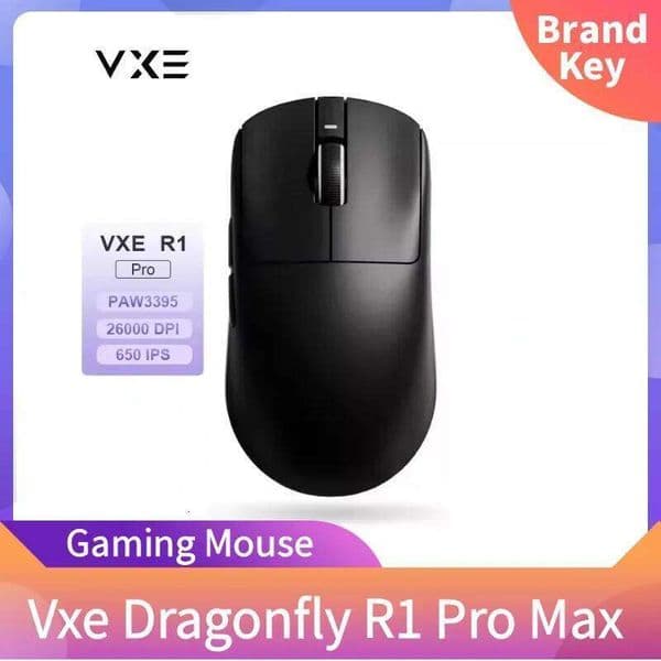 VXE Dragoy R1 Pro MAX Wireless Lightweight Paw3395 26000Dpi Low Latency 50G Accelerated Cable Gaming Mouse