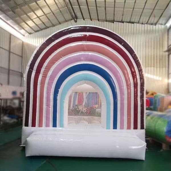 Moonwalk Commercial Bounce House Inflatable Rainbow Bouncer PVC Outdoor Adult Bouncy Jumping Castle pink small White mini for kids with blower