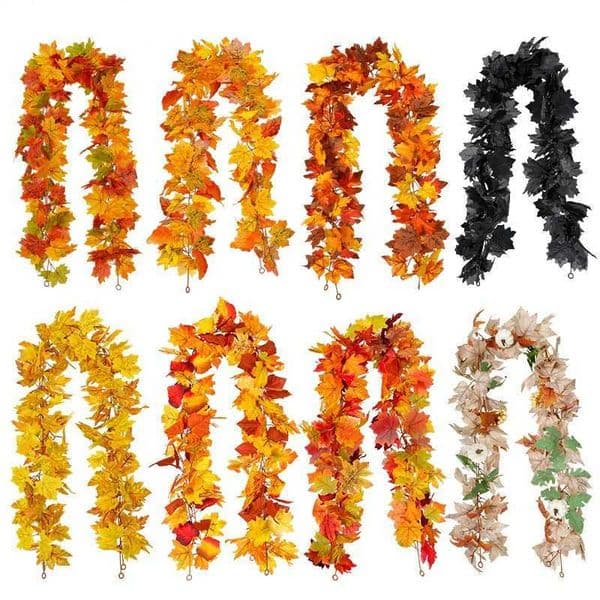 1PC Artificial Fall Maple Leaf Garland Fake Plants Autumn Decor Leaves Vine for Thanksgiving Halloween Festivals Home DecorationXJ250916