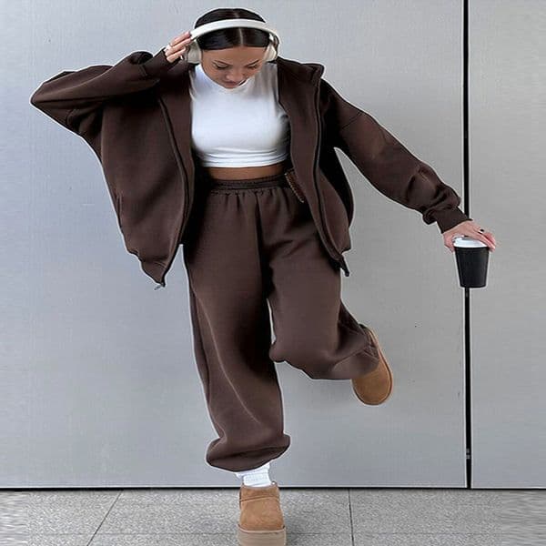 Casual Women Tracksuit Set Hooded Workout Suit Fitness Sports Female Clothes Outfit Loose Elasticwaist Running Trousers 250918BJ