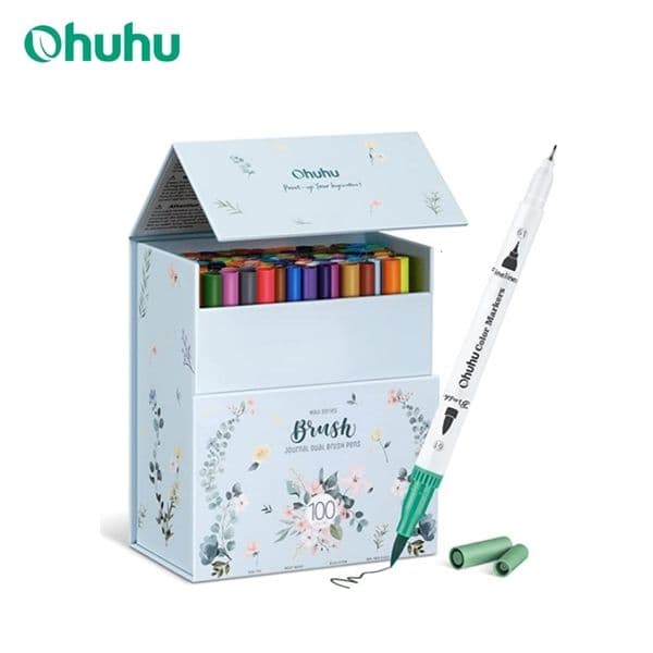 Ohuhu Art Markers Dual Tips Line Marker Set WaterColor Pen Coloring Water Color Brush Fineliner Painting Drawing School Supplies 250918BJ