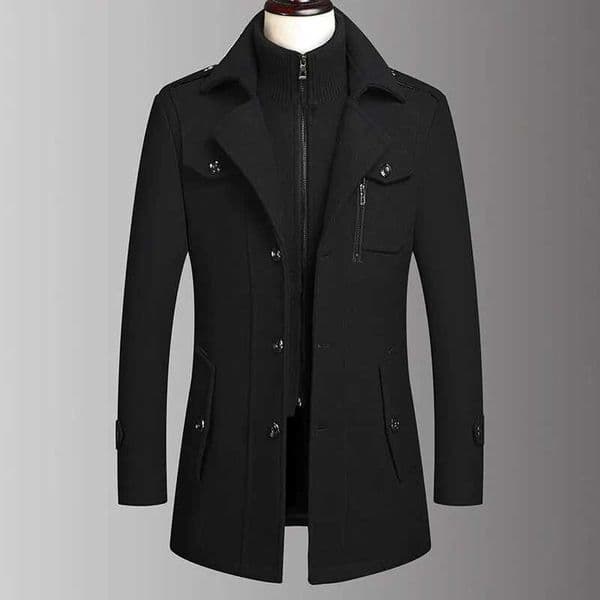 2025 High quality autumn and winter double collar wool coat middleaged mens business fashion woolen mens coat X250919