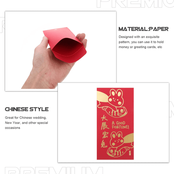 Gift Wrap Red Packets Envelopes Year Money Traditional Festive