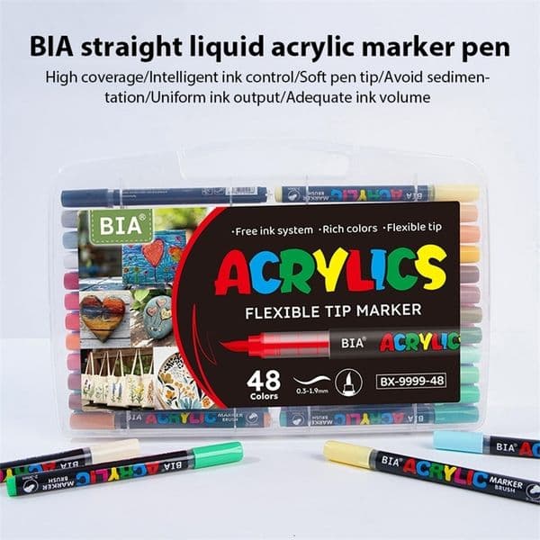 2448120 Colors Acrylic Paint Pens Markers Brush Tip Paint Markers For Rock Painting Wood Canvas Stone Christmas Gift DIY Craft 250918BJ
