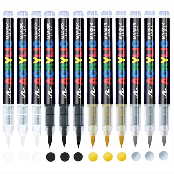 3pc Guangna8101 straight liquid softhead acrylic marker pen opaque color stackable marker pen graffiti painting art paint brush 250918BJ