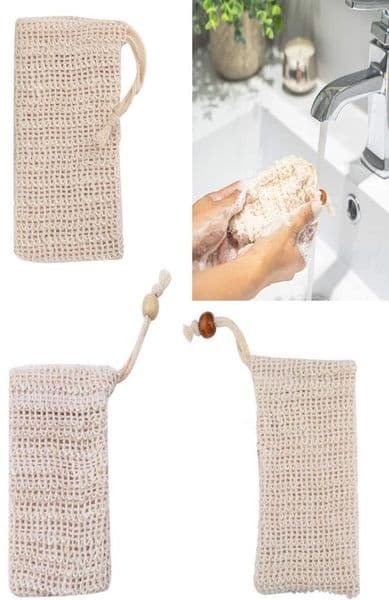4style Exfoliating Mesh Bags Pouch For Shower Body Massage Scrubber Natural Organic Ramie Soap Bag Sisal Saver Loofah Moisturizing2506794
