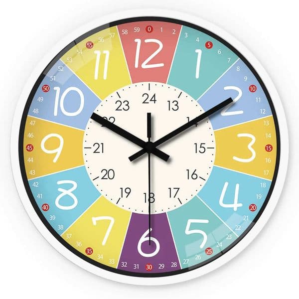 8 Inch Round Wall Clock Modern Design Silent Timepieces for Kids Sitting Room Bedroom Learning Clocks Decoration Accessories XJ250716