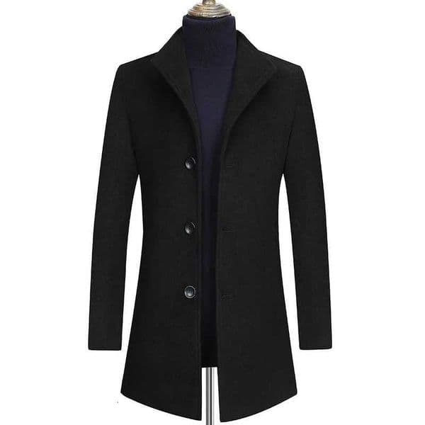 New Winter Men Stand Collar Formal Business Trench Coats Man Casual Long Jackets Male Cashmere Overcoats Woolen Blends Coats 3XL X250919