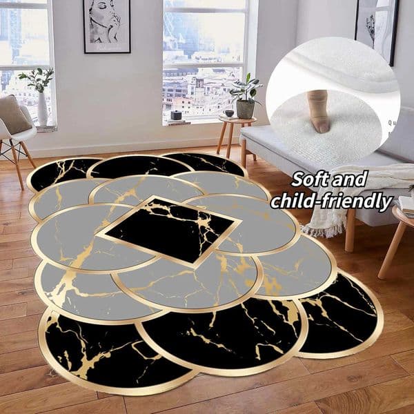 Specialshaped Luxury Gold Carpet Living Room Decoration Home Kids Bedroom Carpets Nonslip Washable Floor Mats Large Area Rug W250919
