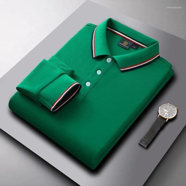 Men's Polos Summer Fashion Polo Shirt Business Casual Long Sleeve T-shirt Selling High-quality Breathable Comfortable Top Autumn