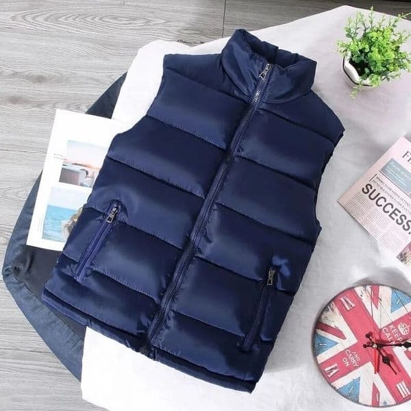 White Vest Jacket Men Slim Fit Stand Collar Sleeveless Puffer Jackets Spring Autumn Casual Waistcoat Warm Coat Trends 250919