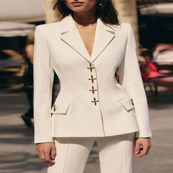 Autumn Winter Long Sleeved Womens Suit Casual Lapel Button Blazer Commuting Outfit Fashion Solid Color Slim Three Piece Set 250919